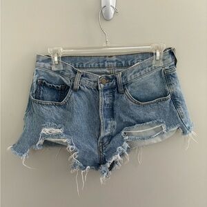 Distressed Denim Cutoff Shorts
